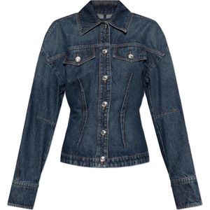 Sportmax, Dames, Jassen, Blauw, Maat: S Denim,