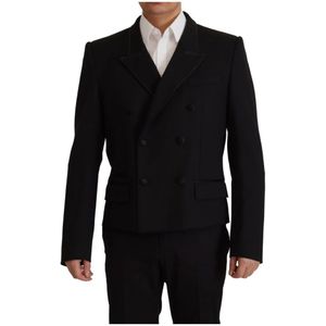 Dolce & Gabbana - Elegante Dubbelrijige Wollen Blazer - Zwart