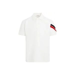 Moncler Witte Polo , White , Heren , Maat: S