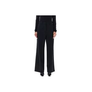 Lanvin Zwarte Broek met Hoge Taille en Wijde Pijpen , Black , Dames , Maat: XS