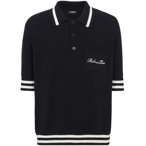 Balmain Heren T-shirts & Polo's in Zwart , Black , Heren , Maat: S