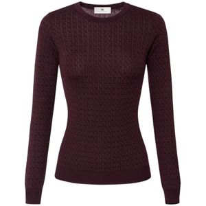 Elisabetta Franchi, Dames, Truien, Bruin, Maat: M Wol,