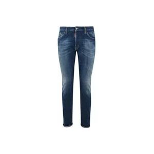 Dsquared2 Blauwe Denim Stretch Slim Fit Broek , Blue , Heren , Maat: 2XL