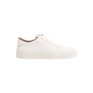 Moncler Klassieke witte leren sneakers , White , Heren , Maat: 40 EU