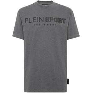 Plein Sport, Heren, Tops, Grijs, Maat: S Katoen,