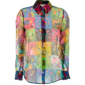 Chloé, Dames, Blouses & Shirts, Veelkleurig, Maat: XS Zijde,