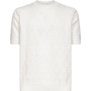 Fendi, Heren, Truien, Wit, Maat: M Katoen,