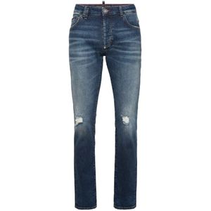 Philipp Plein, Heren, Jeans, Blauw, Maat: W30 Katoen,
