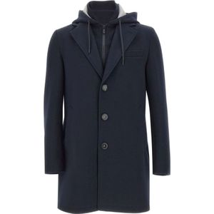 Manuel Ritz, Heren, Mantels, Blauw, Maat: M Leer,