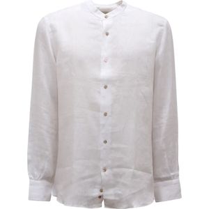 Mazzarelli, Heren, Overhemden, Wit, Maat: 3XL Linnen,