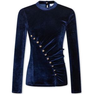 Rabanne, Dames, Tops, Blauw, Maat: 2XS