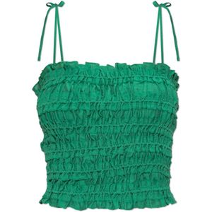 Tory Burch, Dames, Tops, Groen, Maat: L Linnen,