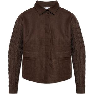 Max Mara, Dames, Blouses & Shirts, Bruin, Maat: M Linnen,