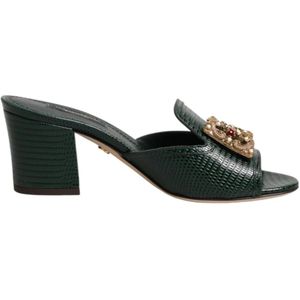 Dolce & Gabbana, Dames, Schoenen, Groen, Maat: 35 EU Leer,