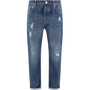 Brunello Cucinelli, Heren, Jeans, Blauw, Maat: L Katoen,