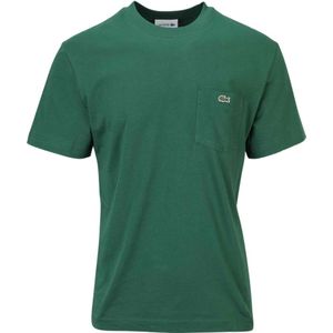 Lacoste - Groene Borstzak Katoenen T-shirt - Heren