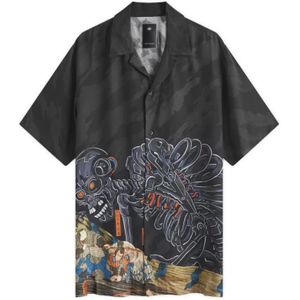 Maharishi, Heren, Overhemden, Zwart, Maat: L Viscose,