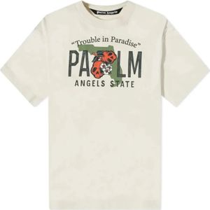 Palm Angels, Heren, Tops, Beige, Maat: XS