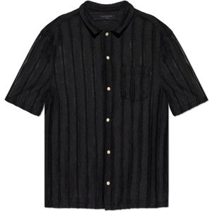 AllSaints, Heren, Overhemden, Zwart, Maat: S Poliester,