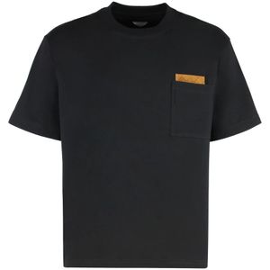 Bottega Veneta, Heren, Tops, Zwart, Maat: M Katoen,
