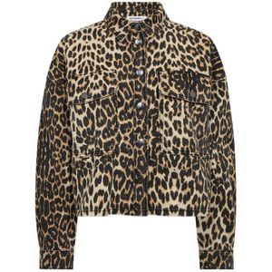 Co'Couture - Denim Crop Blouse - Bruin - Dames