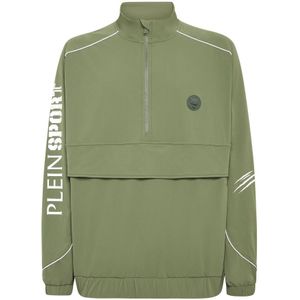 Plein Sport, Heren, Sweatshirts & Hoodies, Groen, Maat: L Nylon,