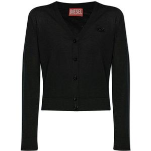 Diesel, Dames, Truien, Zwart, Maat: L Wol,