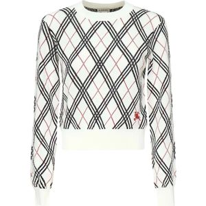 Burberry, Dames, Truien, Wit, Maat: L Katoen,