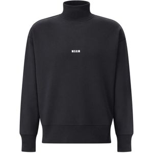 Msgm, Heren, Sweatshirts & Hoodies, Zwart, Maat: S