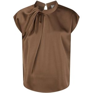 Neo Noir - Fleur Drapy Satin Blouse - Bruin - Dames
