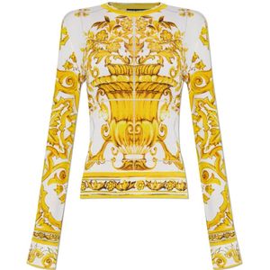 Dolce & Gabbana, Dames, Tops, Geel, Maat: S Zijde,