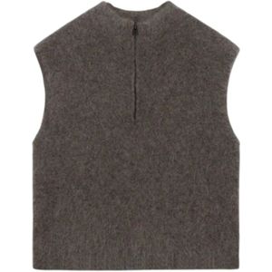 Majestic Filatures, Dames, Truien, Grijs, Maat: M Polyamide,