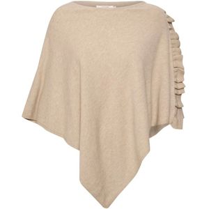 Cream - Oversized Poncho - Roze - Met Ruchedetail