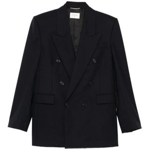 Saint Laurent, Heren, Jassen, Zwart, Maat: XL