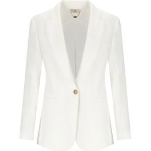 Elisabetta Franchi, Dames, Jassen, Wit, Maat: M Linnen,