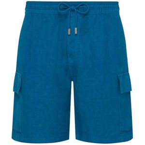 Vilebrequin, Heren, Korte broeken, Blauw, Maat: S Linnen,