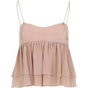 Chloé, Dames, Tops, Roze, Maat: 4XS Zijde,