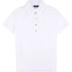 Elisabetta Franchi, Dames, Tops, Wit, Maat: S Katoen,