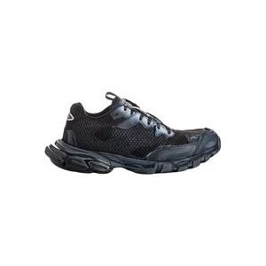 Balenciaga Track 3 Sneakers met versleten effect , Black , Heren , Maat: 43 EU