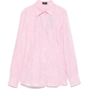 Etro, Dames, Blouses & Shirts, Roze, Maat: L Katoen,