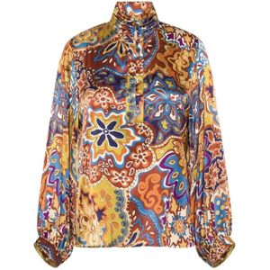 Momoni, Dames, Blouses & Shirts, Veelkleurig, Maat: 2XS Zijde,