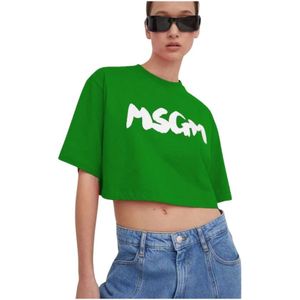 Msgm, Dames, Tops, Groen, Maat: S Katoen,