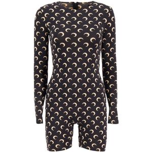 Marine Serre, Dames, Jumpsuits & Playsuits, Zwart, Maat: S Jersey,