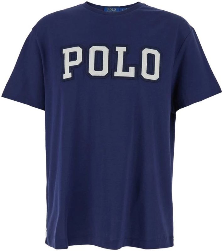 Polo Ralph Lauren - T-shirt - Blauw - Katoen - Crewneck met Logo Borduurwerk