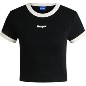 Hugo - Dalia 1 - T-shirt - Blauw - Katoen - Korte Mouwen