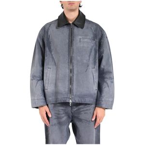 Diesel, Heren, Jassen, Grijs, Maat: L Denim,