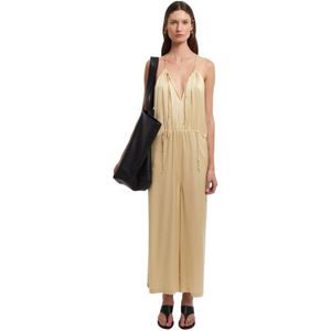 Aeron, Dames, Jumpsuits & Playsuits, Beige, Maat: M Satijn,