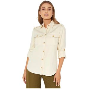 Fay, Dames, Blouses & Shirts, Wit, Maat: M Katoen,