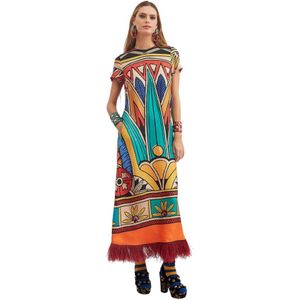 La DoubleJ, Dames, Jurken, Veelkleurig, Maat: 2XS Zijde,