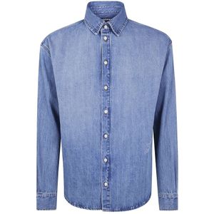 Jacquemus, Heren, Overhemden, Blauw, Maat: S Denim,